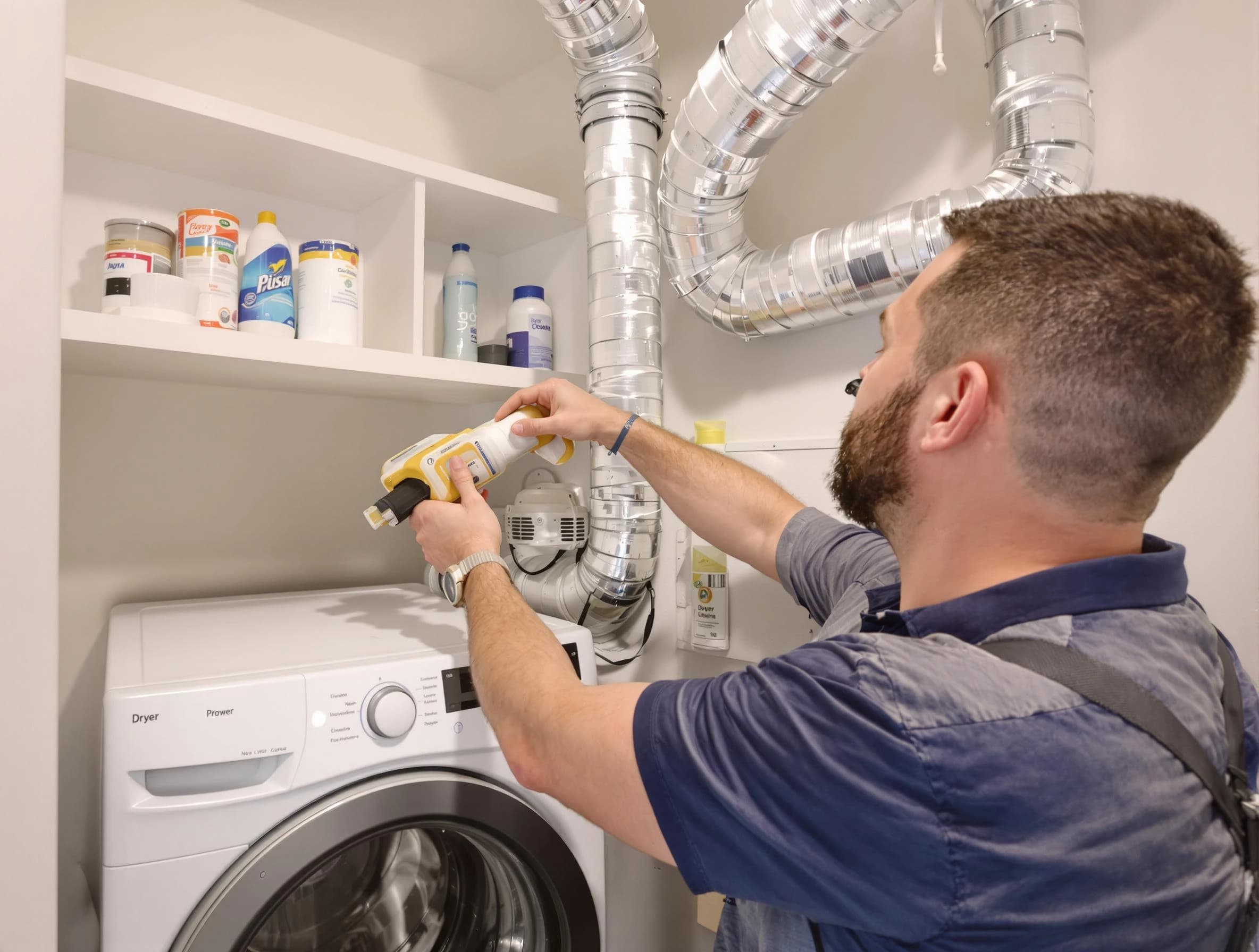 Goodyear Dryer Vent Cleaning technician performing dryer vent cleaning at a home in Goodyear