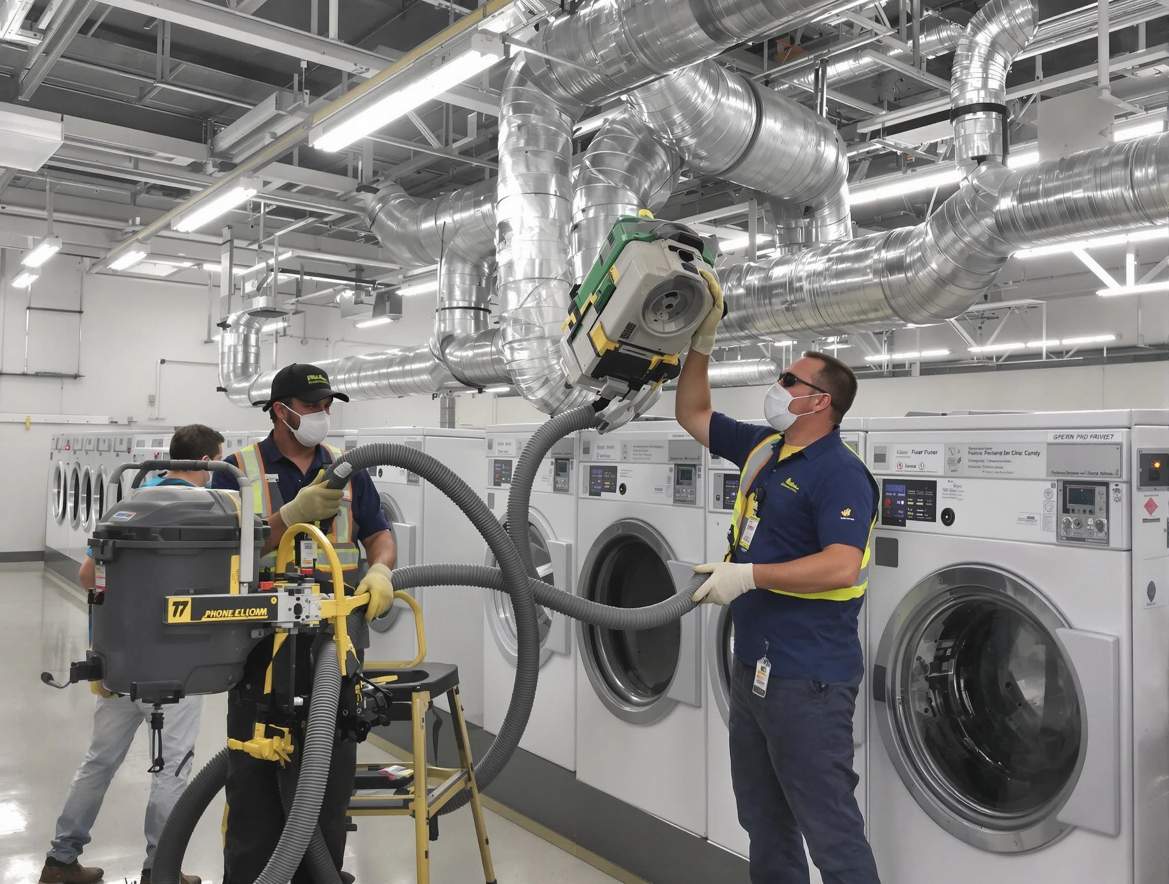 Goodyear Dryer Vent Cleaning team cleaning large-scale industrial dryer vent systems at a facility in Goodyear
