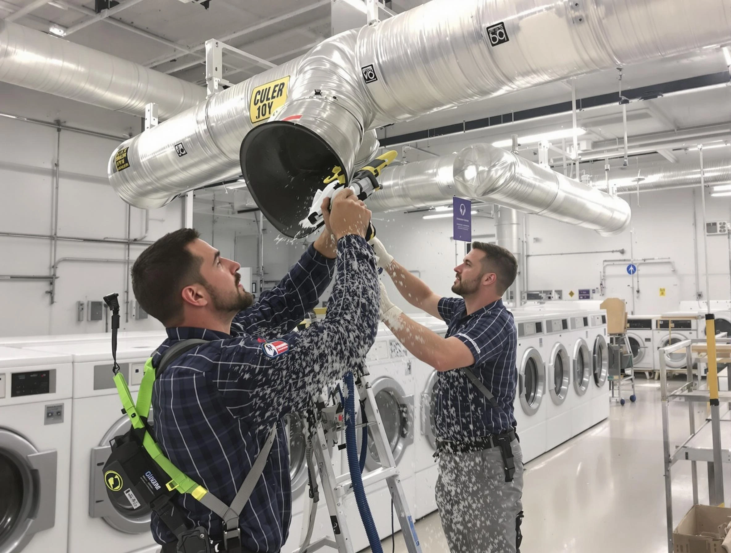 Goodyear Dryer Vent Cleaning team performing large-scale commercial dryer vent cleaning in Goodyear