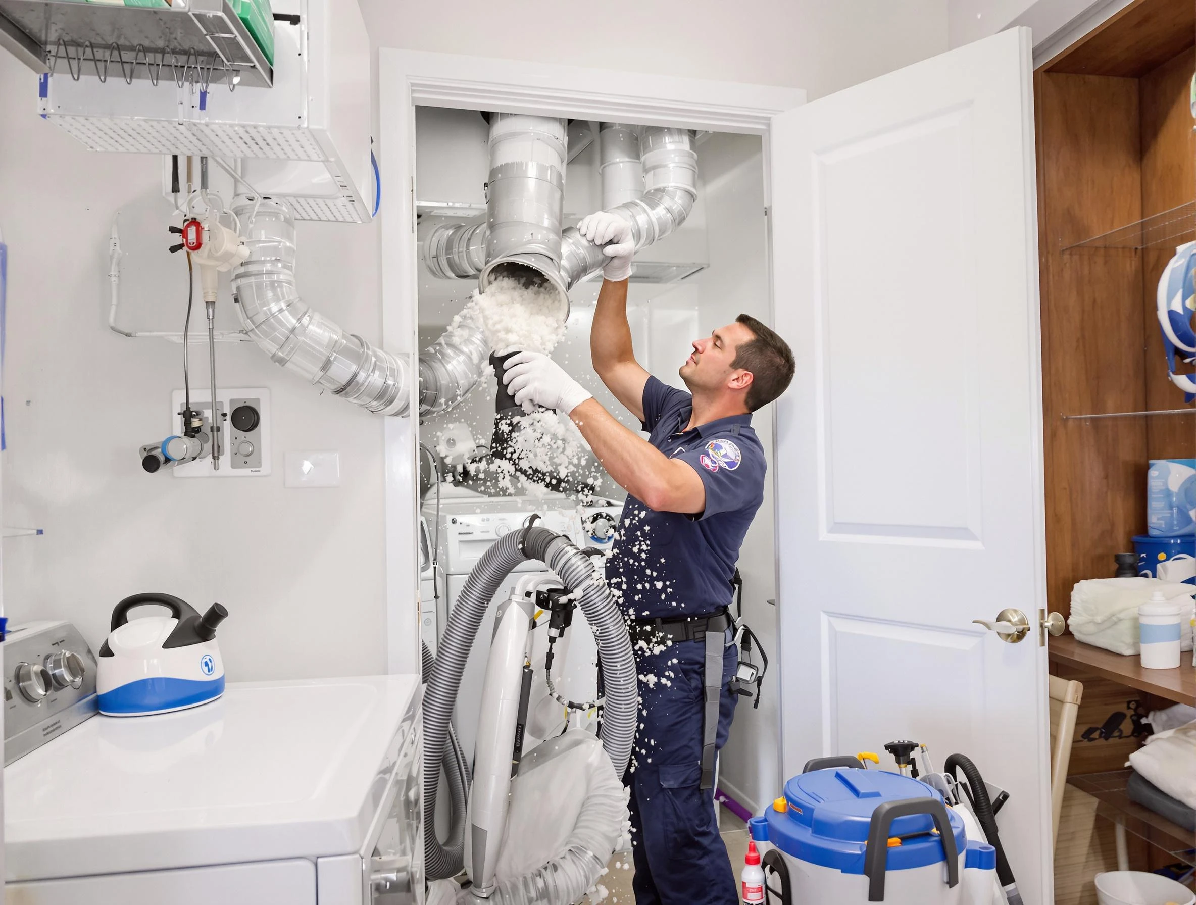 Goodyear Dryer Vent Cleaning technician delivering thorough residential dryer vent cleaning service in Goodyear